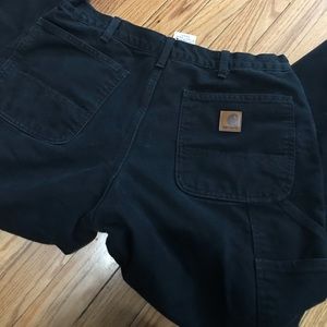 Carhartt Black Original Fit Flannel Lined Canvas Work Pant